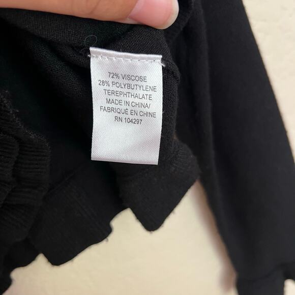 Milly Minis Black Ruffle Trim Cardigan, Girls 10, Sparkle Button Sweater - Picture 4 of 7